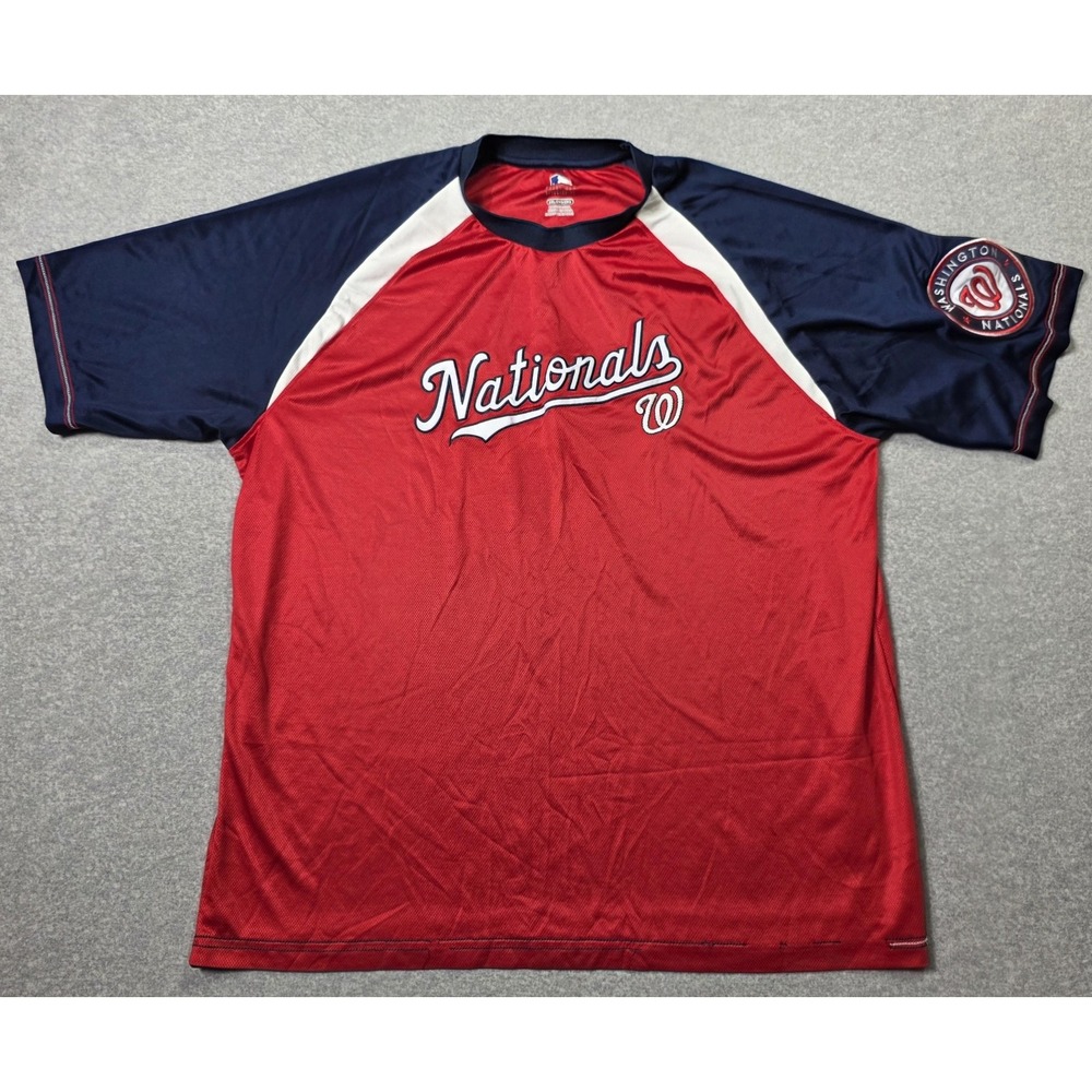 Washington Nationals Shirt Mens 2XL Red MLB Baseball Genuine Merchandise Raglan